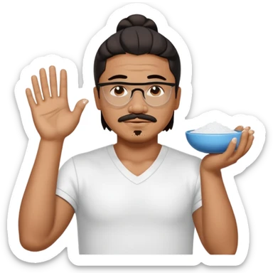 Salt Bae meme character sprinkling salt, simple and expressive, no text sticker