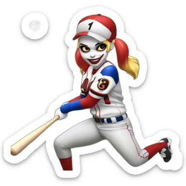 Harley Quinn con un bate de béisbol sticker