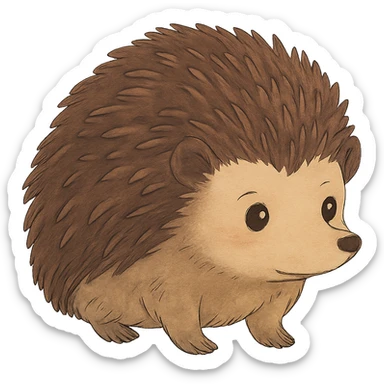 ghibli style hedgehog sticker