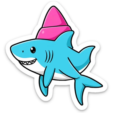 Shark barbie hat sticker