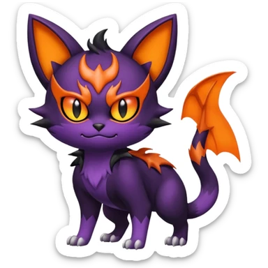 Noibat-Litten-Torracat-fusion-Fakemon-Pokémon-creature  sticker