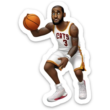 Lebron james shooting basketball sticker