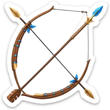 bow and quiver with arrows sticker