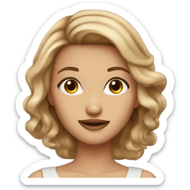 Glamorous gorgeous girl with light brown hair sticker