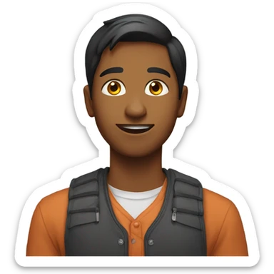 indian teenager applauding  sticker