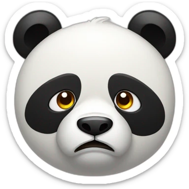panda with slant angry eyes sticker