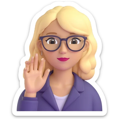 strict and fair senior category math teacher, blonde woman with glasses sticker