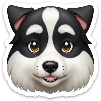 Dog black and white  sticker