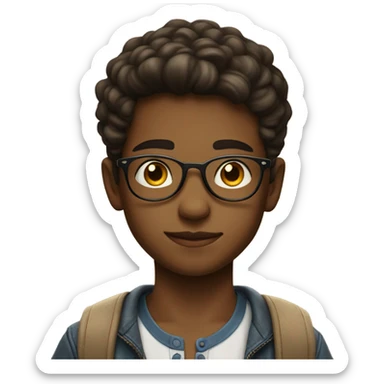 cool solo portrait of boy sticker