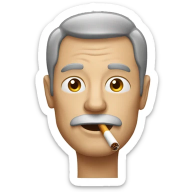 a middle aged man smoking sticker