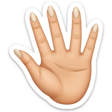 the 2 middle fingers inside an oval shaped hold sticker