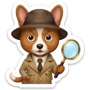 Dog with detective outfit sticker
