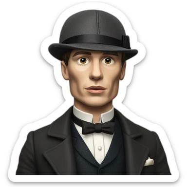 Tommy shelby peaky blinders drinking whisky realistic sticker