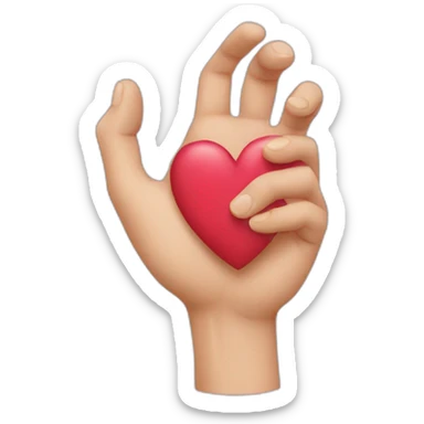 hand heart left sticker