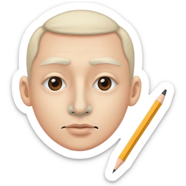 A person with 15 IQ The nose hás an Pencil over it sticker