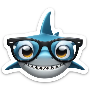 Shark with glasses  sticker