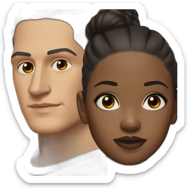 Wentworth miller and a black girl brown eyes and sblack hair in a bun sticker