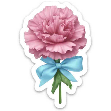wine carnation with light blue bow sticker