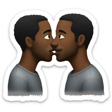 two black guys kissing  sticker