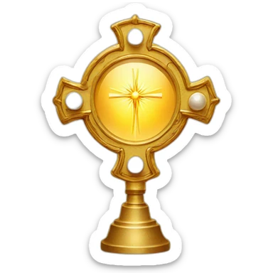 Eucharistic monstrance emoji with Christ’s face sticker