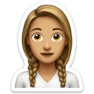 mujer con pelo largo castaño lacio sticker