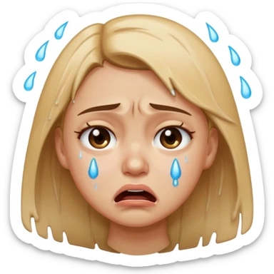 girl crying mad sticker