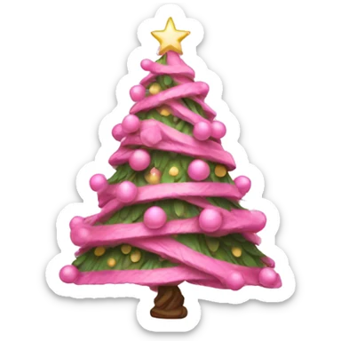 pink christmas tree sticker