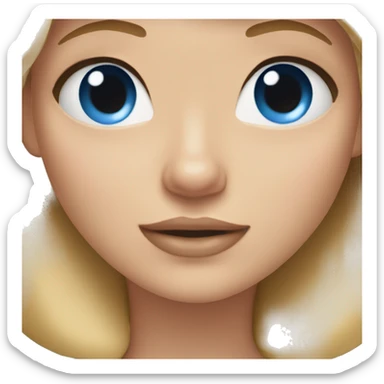 girl with blonde hair and blue eyes and beagle sticker