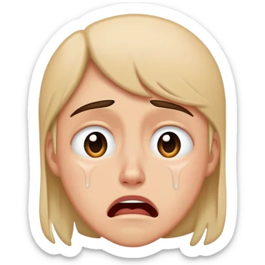 Crying hysterically sticker