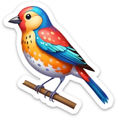 cute colorful songbird sticker