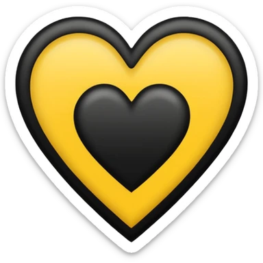 Black with vertical yellow stripe middle dashed inside black heart

 sticker