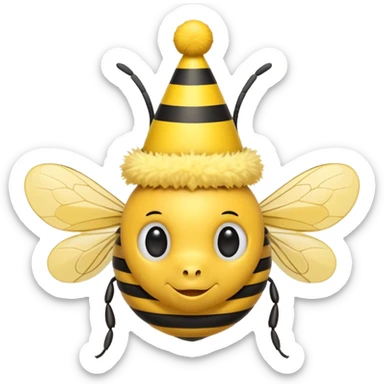 party hatted bee sticker