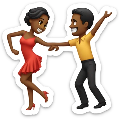 a couple dancing salsa sticker