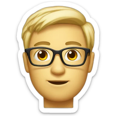 nerd guy with eye g;as sticker