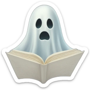Ghost reading a book sticker