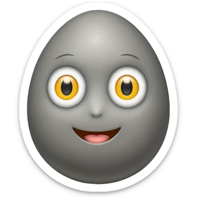 a stone egg, has two eyes, cute sticker