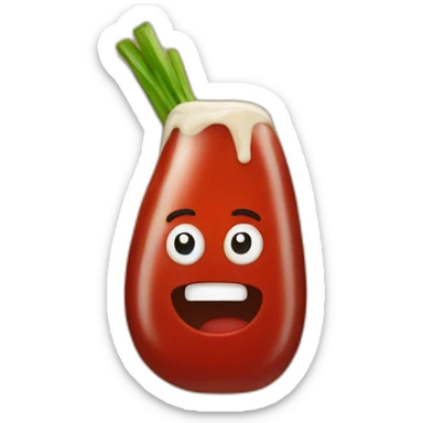 pickel with ketchup sticker