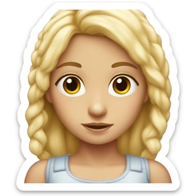 crea una niña rubia de cuerpo entero  sticker