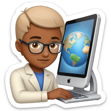 a programmer controlling the world by code sticker