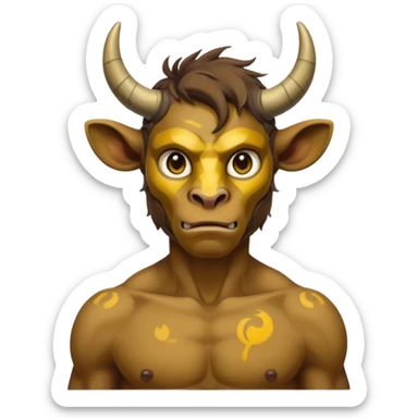 solarpunk style, oil paint - skinny The Minotaur publicly accuses his mother sticker