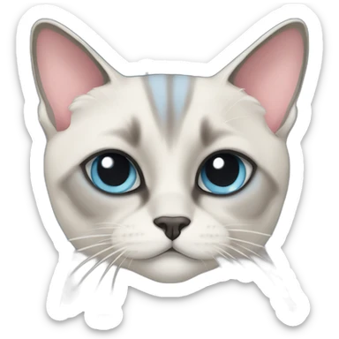 Blue Tabby Point siamese cat christmas sticker