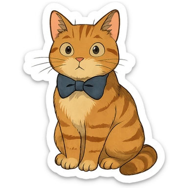cat with a bowtie sticker
