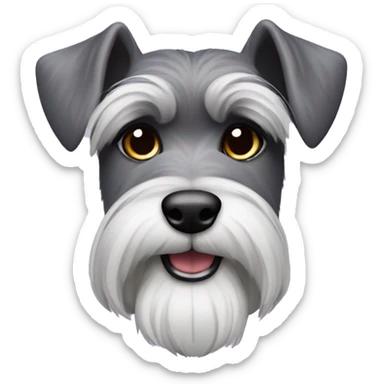 Schnauzer with one ear up one ear down with purple Mohawk  sticker