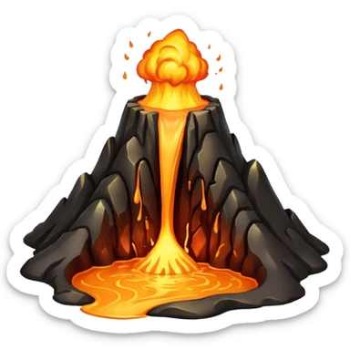 Volcano gold sticker