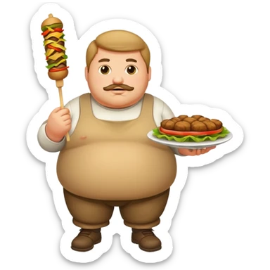 Fat man with kebab sticker