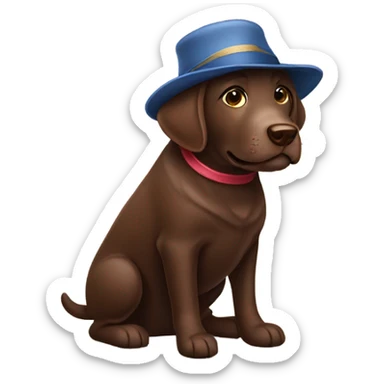 Chocolate lab with hat  sticker