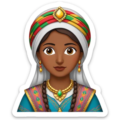 Kurdish woman with traditional clothing sticker