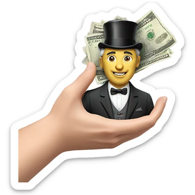 Photorealistic A British gentleman with money in his hand sticker