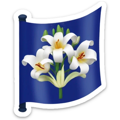 French kingdom flag wirh lily flowers sticker