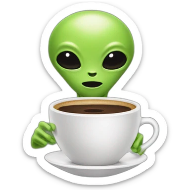 alien-drinking-coffee sticker